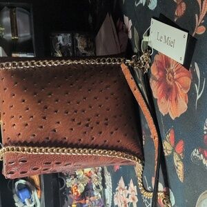 NWT Le Miel Vegan Leather Boho Crossbody Bag